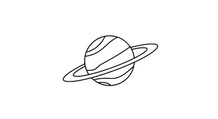 Simple Saturn planet icon illustration, isolated on white background © Lailai