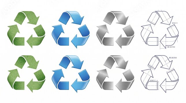 Sustainable Recycling Icons and Environmental Symbols