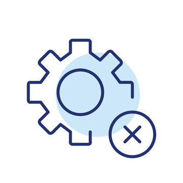 System restriction, settings block. Pixel perfect, editable stroke vector icon