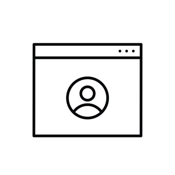 Web visitor, browser profile, online user. Pixel perfect, editable stroke vector icon