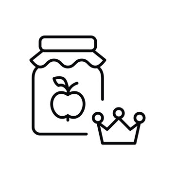 Premium fruit spreads, artisan apple preserves, homemade jam. Pixel perfect, editable stroke vector icon