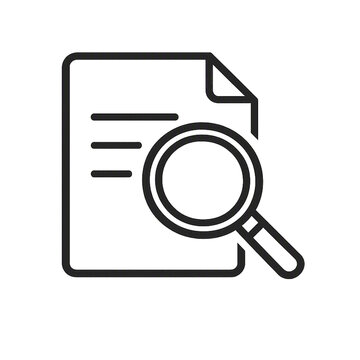 Outline Magnifying Glass Over Document Icon &ndash; Review and Inspection Symbol trc