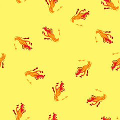 Obraz premium pattern explosive liquid lava cartoon. geology rock, ash earth, fiery danger explosive liquid lava sign. seamless vector illustration