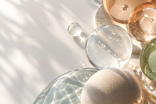Transparent Tactile Spheres with Glass, Gel and Matte Surface Textures