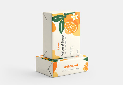 Cosmetic Soap Box Packaging Mockup
