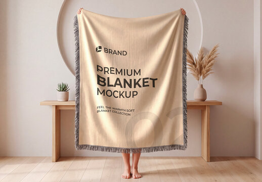 Blanket Mockup in Hand