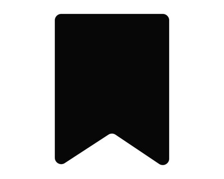 Black bookmark icon isolated on transparent background simple flat vector illustration of a ribbon tag for saving content, marking pages, or indicating favorites