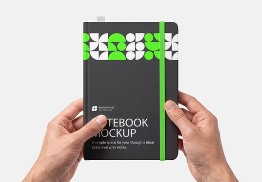 Notebook Mockup Held in Two Hands