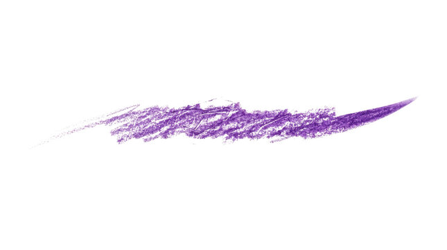Purple crayon stroke texture isolated on transparent background