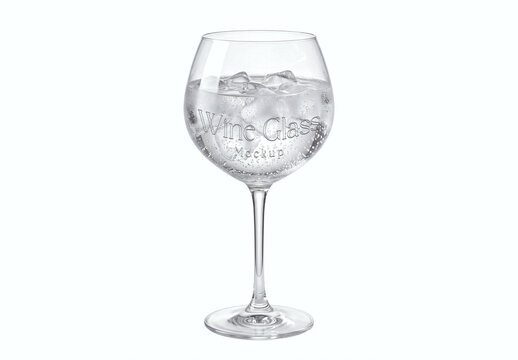 Transparent Wine Glass Mockup
