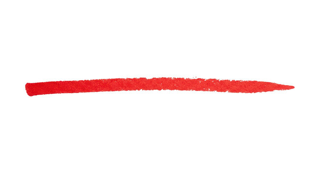 Red crayon stroke isolated on transparent background