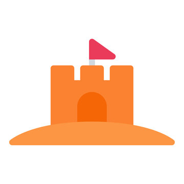 sand castle flat icon