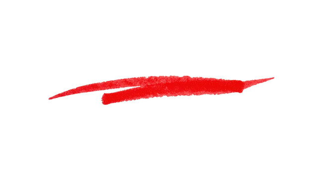 Red marker stroke isolated on transparent background
