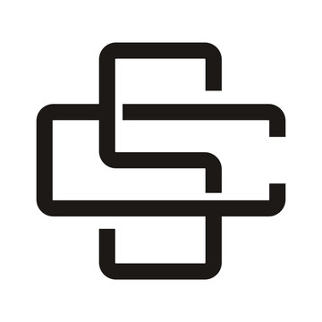 Initial SC letter, monogram logo design vector.