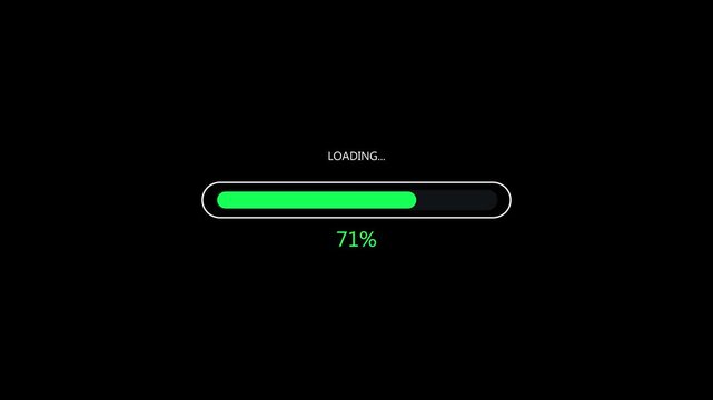 Horizontal progress bar loading animation at fifty seven percent with text percentage interface software waiting web percentage interface software waiting web