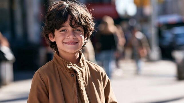 Warm sunlight glows on a smiling child
