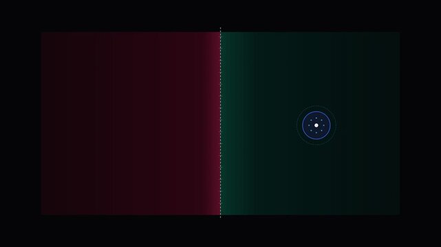 Abstract dark background with glowing light particle and split color tone