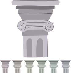 Obraz premium sculpture column ancient cartoon. marble old, pedestal classic, history style sculpture column ancient sign vector