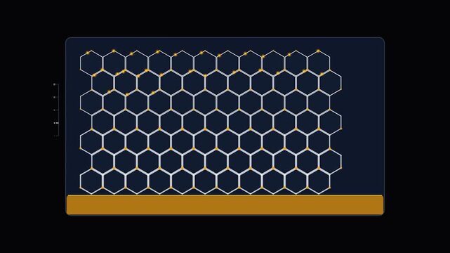 Abstract honeycomb pattern with glowing grid lines on a dark background