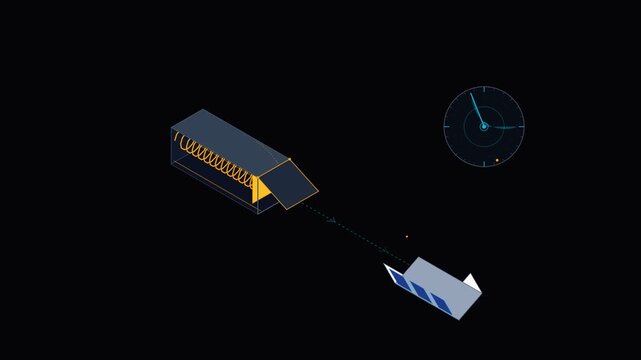 Abstract futuristic data transmission and network communication concept against dark background