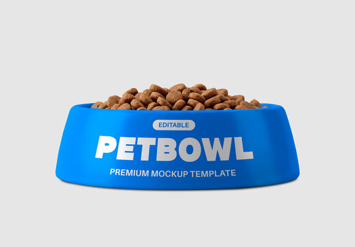 Blue Pet Bowl Mockup