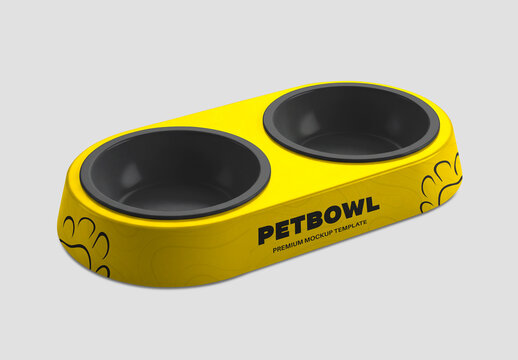 Double Pet Bowl Mockup