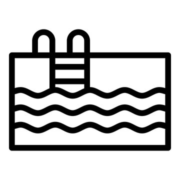 swimming pool line icon