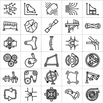Comprehensive Set of Mechanical Engineering and Material Science Icons