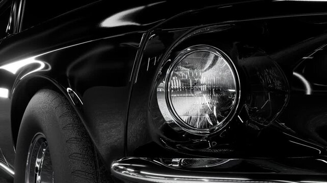 Front view of car headlight