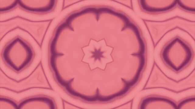 Abstract geometric mandala pattern with symmetrical pink and peach tones for branding and design projects