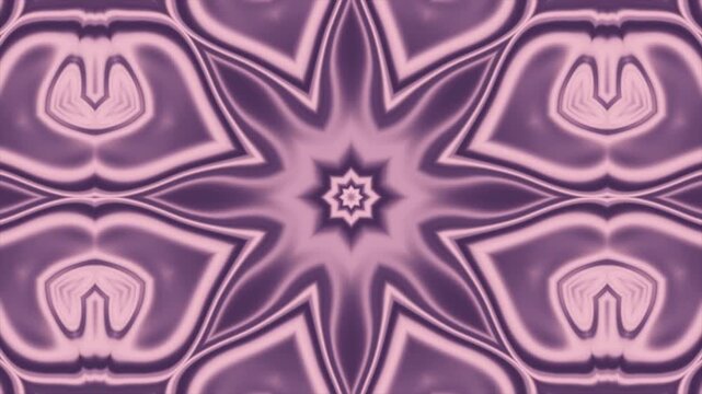 Abstract purple kaleidoscope pattern with symmetrical geometric shapes