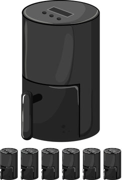 machine fryer air cartoon. machine fryer air sign colorful illustration