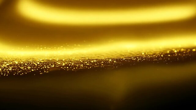 Captivating Elegance of Liquid Gold: A Mesmerizing Display of Shimmering Bubbles and Smooth Flowing Patterns in an Enigmatic Atmosphere