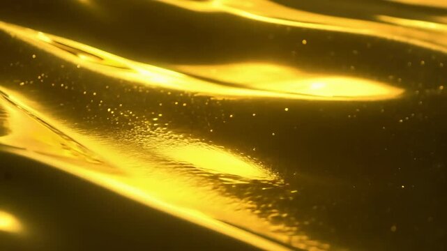 Captivating Waves of Liquid Gold: An Aesthetic Journey Through the Luminous Surface and Intricate Patterns of Shimmering Golden Fluidity