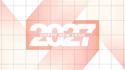Naklejka premium Celebration of the arrival of the year 2027 with bold text and geometric design elements