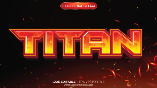 3d text effect titan theme