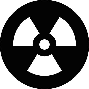 Radiation hazard symbol as a black circular graphic with radiation radioactive isolated silhouette minimalist research contamination template