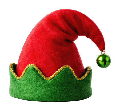 PNG Festive elf hat with bell.