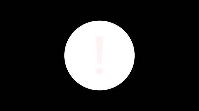 Danger warning sign icon animation isolated on black background