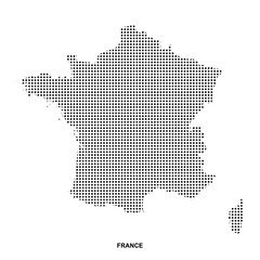 Obraz premium France map with dotted pattern, French country silhouette, European geography vector and modern cartography design