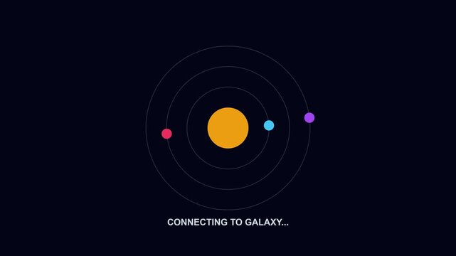 Loading Screen Animation with Orbiting Planets around a Central Star