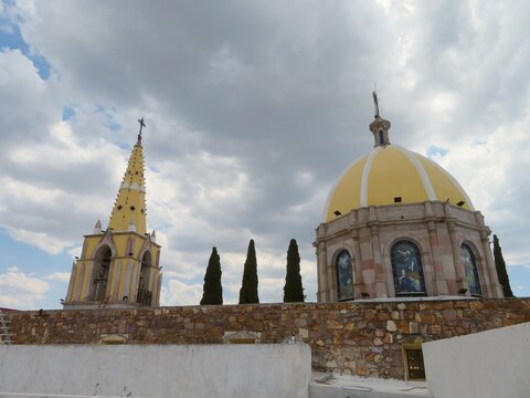 the colonial dome of the church of the town of Venadero in Aguascalientes, Mexico
