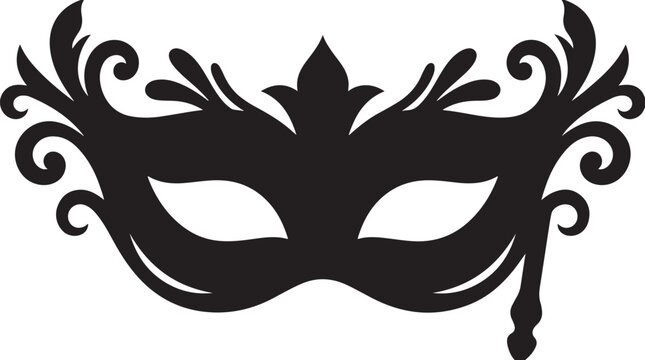 Carnival mask masquerade party festival decoration icon solid black vector silhouette