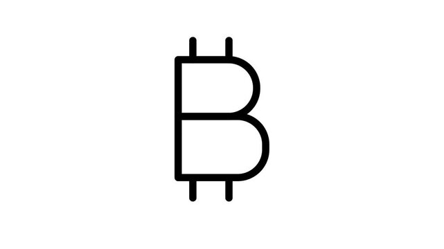 Animated Bitcoin Icon Motion Graphic Loop with Alpha Channel