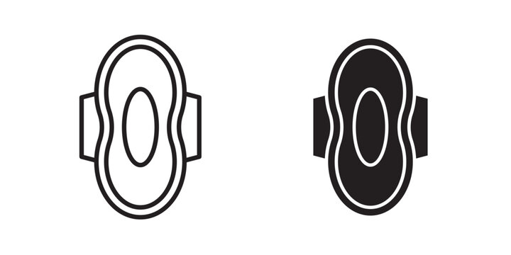 Hygienic pad icon flat outline in black