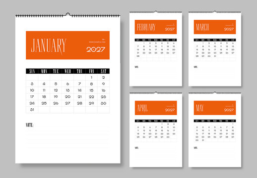 Calendar Template 2027