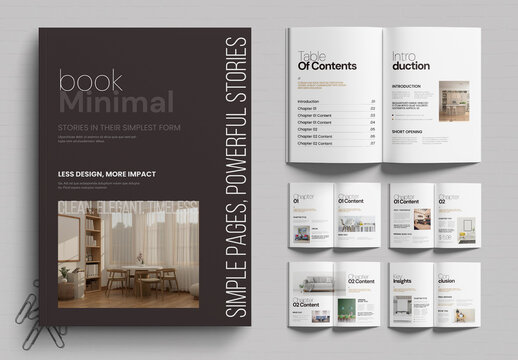 Minimal Book Template for Print Design