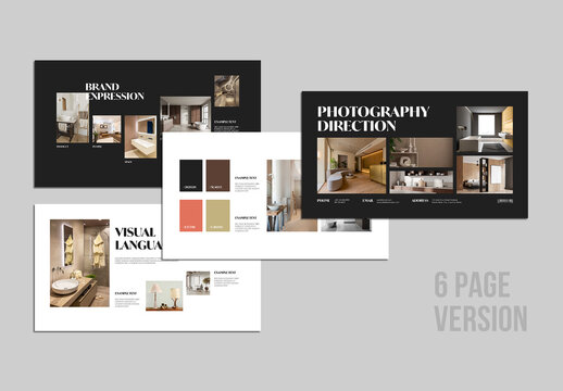 Modern Interior Design Brand Identity Mood Board Template