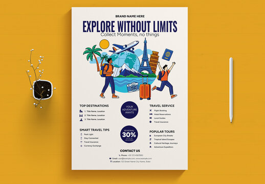 Travel Around the World Flyer Design