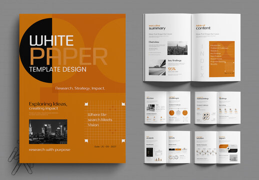White Paper Brochure Design Template for Business